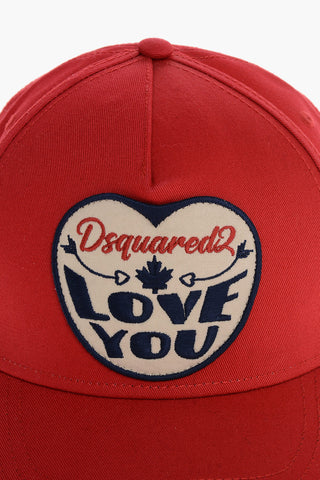 Gabardine DSQUARED LOVE YOU Cap with Contrasting Patch
