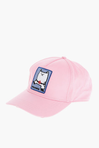 Cotton Gabardine Cap with Embroidered Detail