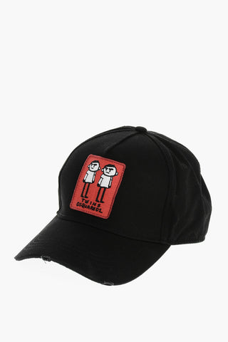 Solid Color TWINS DISQUARED Cap with Contrasting Detail