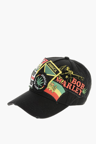 Cotton Gabardine JAMAICA ONE LOVE Cap with Adjustable Strap