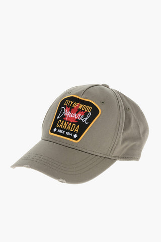 Cotton Gabardine CITY OF WOOD CANADA Cap with Contrasting Patch