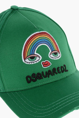 Solid Color BE PROUD OF THE RAINBOW Cap with Embroidered Detail