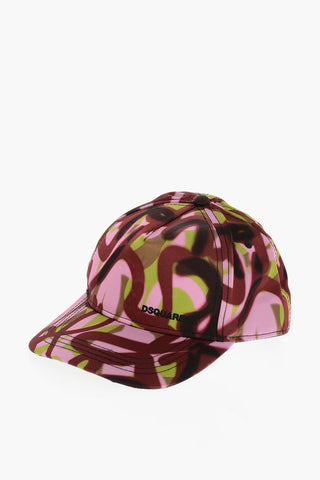 Cappello Baseball in Nylon Effetto Spray con Logo Ricamato