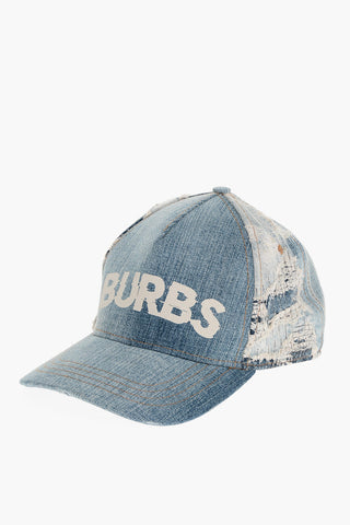 Cappello Baseball BURBS in Denim Effetto Vintage