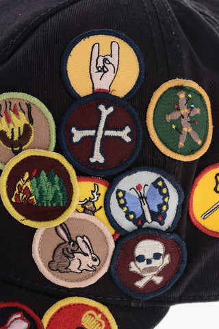 Cotton Gabardine SCOUT DISQUARED Cap with Contrasting Patches