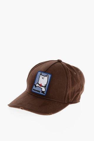 Solid Color Cotton Gabardine Cap with Contrasting Detail