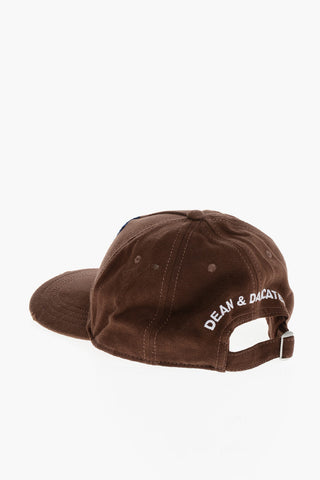 Solid Color Cotton Gabardine Cap with Contrasting Detail