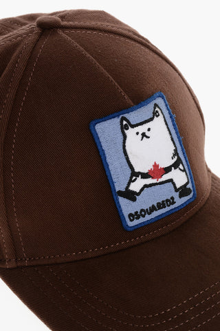 Solid Color Cotton Gabardine Cap with Contrasting Detail