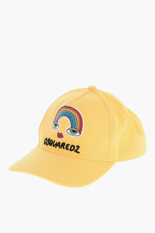 Solid Color BE PROUD OF THE RAINBOW Cap with Embroidered Detail