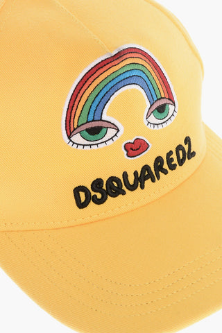 Solid Color BE PROUD OF THE RAINBOW Cap with Embroidered Detail