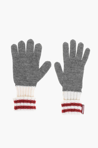 Wool Blend Gloves with Contrasting Detail