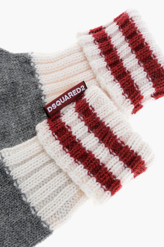 Wool Blend Gloves with Contrasting Detail