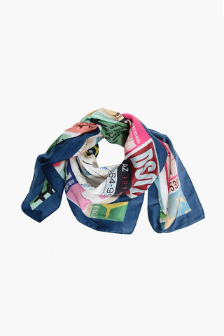 Patterned Silk TRAVEL TAGS Foulard