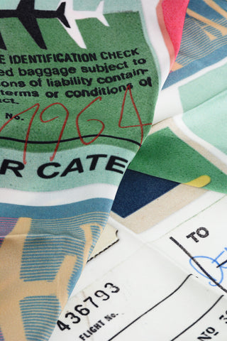 Patterned Silk TRAVEL TAGS Foulard