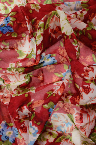 Floral Patterned Lightweight Fabric Foulard