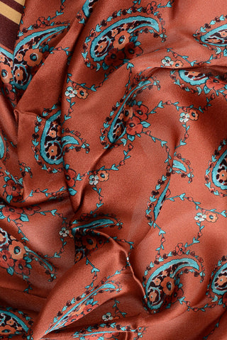 Silk Foulard with Floral Paisley Motif