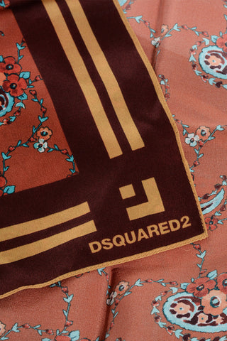 Silk Foulard with Floral Paisley Motif