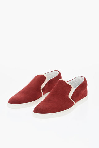 ID Suede Slip On Sneakers with Contrasting Sole