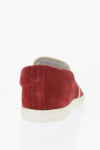 ID Suede Slip On Sneakers with Contrasting Sole