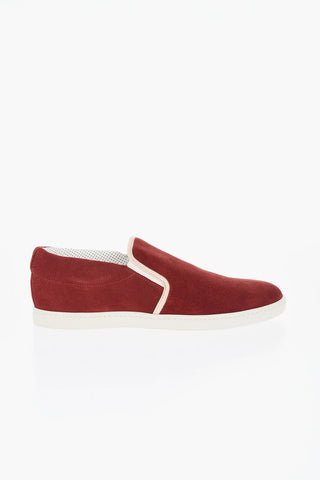 ID Suede Slip On Sneakers with Contrasting Sole