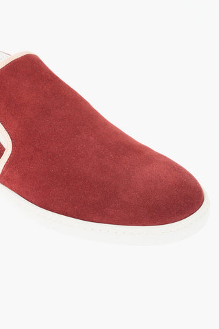 ID Suede Slip On Sneakers with Contrasting Sole