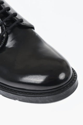 Solid Color Brushed Leather Derby Shoes