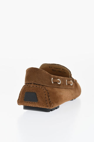 Suede Boat Deck Shoes with Braided Detail