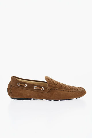 Suede Boat Deck Shoes with Braided Detail