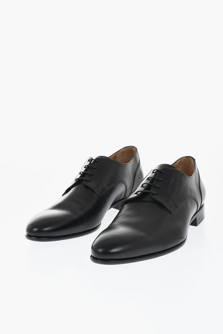 Solid Color Leather Derby Shoes