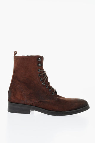 Solid Color Suede Ankle Boots with Side Zip