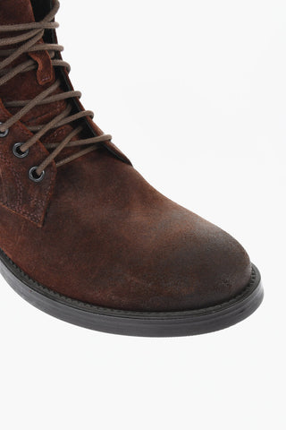 Solid Color Suede Ankle Boots with Side Zip