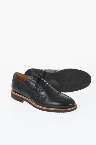 Scarpe Oxford Full Brogues in Pelle