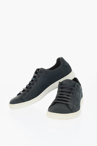 CC COLLECTION Leather Low-Top Sneakers with Contrasting Sole