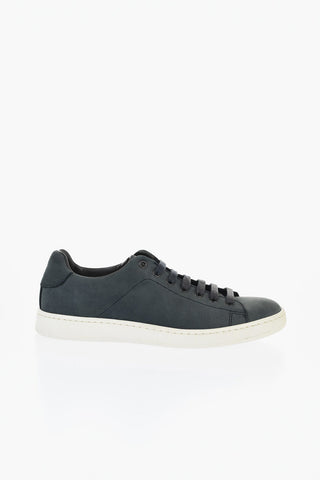 CC COLLECTION Leather Low-Top Sneakers with Contrasting Sole