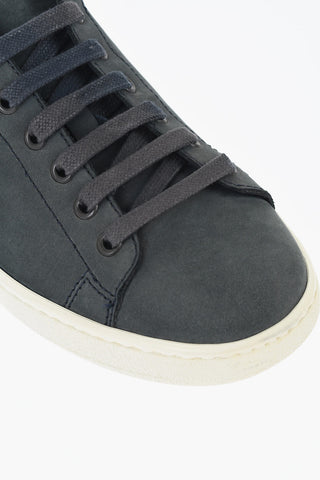 CC COLLECTION Leather Low-Top Sneakers with Contrasting Sole