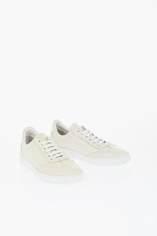 ID Sneakers Basse in Pelle con Suola a Contrasto