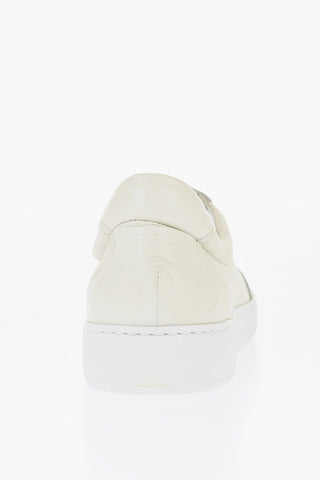 ID Sneakers Basse in Pelle con Suola a Contrasto