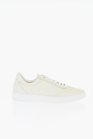 ID Sneakers Basse in Pelle con Suola a Contrasto