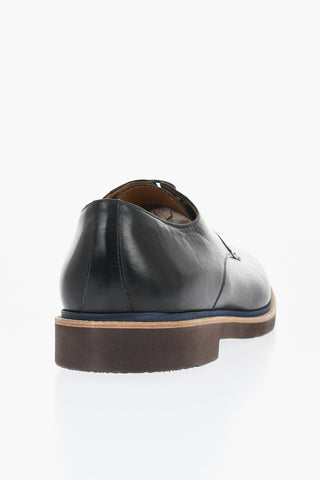 Scarpe Derby in Pelle a Tinta Unita