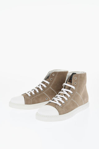 ID Suede High-Top Sneakers with Contrasting Details