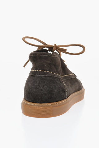 ID Suede Desert Boots with Checked Inner