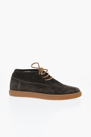 ID Suede Desert Boots with Checked Inner