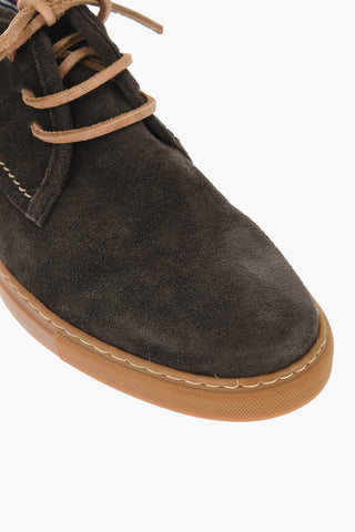 ID Suede Desert Boots with Checked Inner