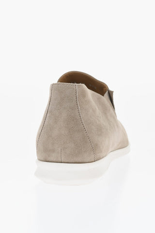 Suede Slip-On Shoes with Contrasting Sole