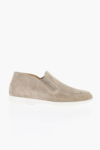 Suede Slip-On Shoes with Contrasting Sole