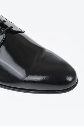 Scarpe Derby in Pelle Lucida a Tinta Unita
