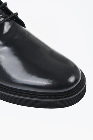 Solid Color Patent Leather Ankle Boots with Vibram Sole