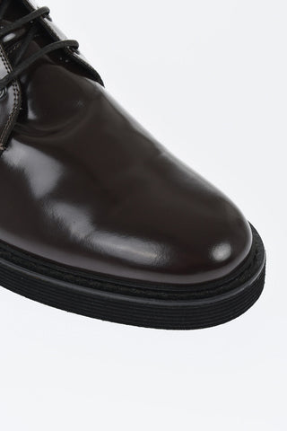 Solid Color Patent Leather Ankle Boots with Vibram Sole