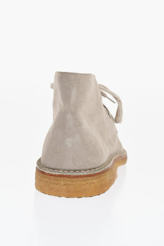 Solid Color Suede Desert Boots with Crepe Sole