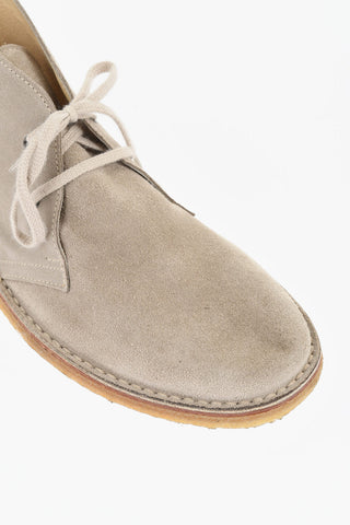 Solid Color Suede Desert Boots with Crepe Sole